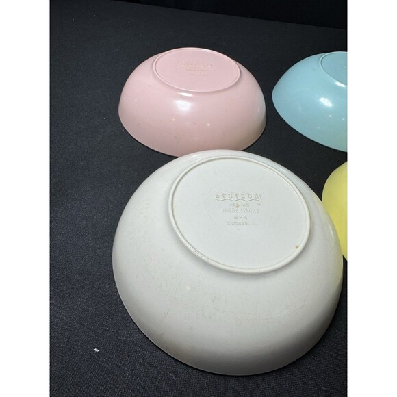 10 MCM Stetson Melmac Plates Saucers Bowls Plates Pastel Dinnerware Retro Vtg - Picture 8 of 10
